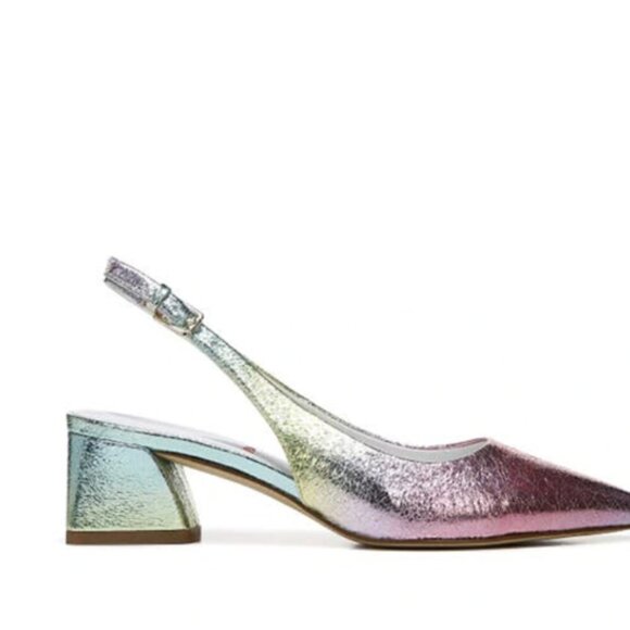 FRANCO SARTO Racer Womens Buckle Pointed Toe Slingback Heels - Picture 12 of 13